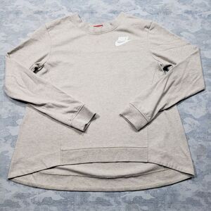 Nike Top Womens Small Brown Tan Long Sleeve Hi‎ Low